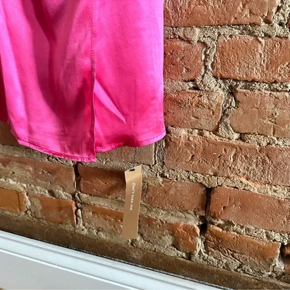 Reformation Fuchsia Pink Strapless Maxi Dress with Thigh Slit - Picture 4 of 4